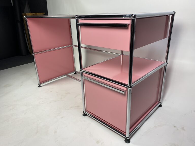 USM Schreibtisch Container Kombi, rosa, Homeoffice Solution